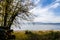 Autumn view on shore of Lipno Lake