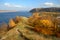 Autumn view of the slope of Mount Mogutovaya, Mount Lysaya and the Volga River in the vicinity of Zhigulevsk.