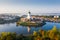 Autumn Vyborg. View of the city medieval castle