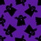 Autumn wallpaper party background with ghosts - for fabric, for textiles, for wrapping paper. Halloween seamless pattern