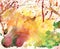 Autumn watercolor background