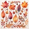 Autumn Watercolor Clipart, banner background, branch, autumn leaves, colorfully, decoration, Generative AI