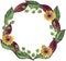 Autumn watercolor wreath of flowers