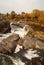 Autumn waterfall scene