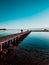 Autumn weather, lake, bridge and a boat