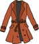 Autumn weather vector illustration coat with belt