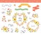 Autumn wedding graphic set with wreaths