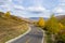 Autumn winding mountain road