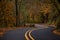 Autumn winding road along the Columbia River Gorge historic high