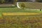 Autumn wineyards in St. Emilion. Agriculture industry in Aquitaine. France