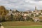 Autumn wineyards in St. Emilion. Agriculture industry in Aquitaine. France