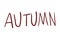 Autumn word calligraphy isolated icon