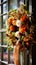 Autumn wreath decoration, autumn holiday season in the English countryside style, botanical autumnal decor