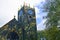 Autumnal afternoon sunlight on St Michaels and All Saints Church, Haworth, West Yorkshire.