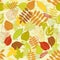 Autumnal bright leaf seamless vector