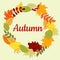 Autumnal colorful border or frame