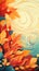 Autumnal Equinox holiday background, bright colors.