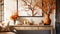 Autumnal hallway decor, interior design and house decoration, welcoming autumn entryway furniture, stairway and entrance hall home