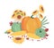 Autumnal harvest semi flat color vector objects