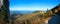 Autumnal hiking trail Kampenwand mountain with view to lake Chiemsee, upper bavaria