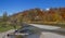 Autumnal hill with pilgrimage chapel, idyll at isar river bad to