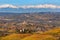 Autumnal hills and vineyards of Piedmont, Italy.