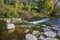 Autumnal Huron River with Waterfall and Foliage, Ann Arbor