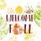 Autumnal leaves background welcome fall
