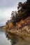 Autumnal nature on Lake Baikal. Landscape and flora of Baikal.