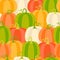 Autumnal pumpkins, vector seamless pattern