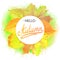 Autumnal round frame. Wreath of autumn leaves. Background with beautiful . Fall the . design elements. Vector