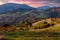 Autumnal rural landscape at dusk