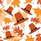 Autumnal seamless puttern with pilgrim hats