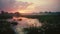 Autumnal Sunrise: Dutch Tradition Inspired River Landscape