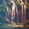 Autumnal view of beautiful waterfalls in Plitvice Lakes National Park