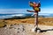 Autumnal view from rohace mountains with guidepost