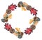 Autumnal watercolor wreath