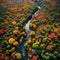 Autumns Splendor: A Vibrant National Park Aerial View