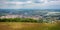 Autun - elelvated view looking down on the city of Autun and its Cathedral in Burgundy