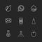 avacardo , whatsapp , message , email , mobile , rocket , apple, flask , beaker, chemical , eps icons set vector