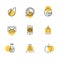 avacardo , whatsapp , message , email , mobile , rocket , apple, flask , beaker, chemical , eps icons set vector