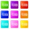 Avail credit icons set 9 color collection