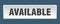 available button. available square isolated push button.