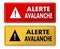 Avalanche Alert warning panels in French translation