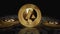 Avalanche Avax cryptocurrency golden coin loop on digital screen