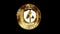 Avalanche Avax cryptocurrency golden coin loop on pixel retro style