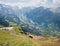 Avalanche barrier at mannlichen mountain, bernese oberland.