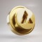 Avalanche cryptocurrency coin. Gold 3d rendered coin isolated on white background