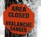 Avalanche Danger Sign Ski Safety