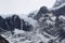 Avalanche in French Valley in National Park Torres del Paine, Patagonia, Chile